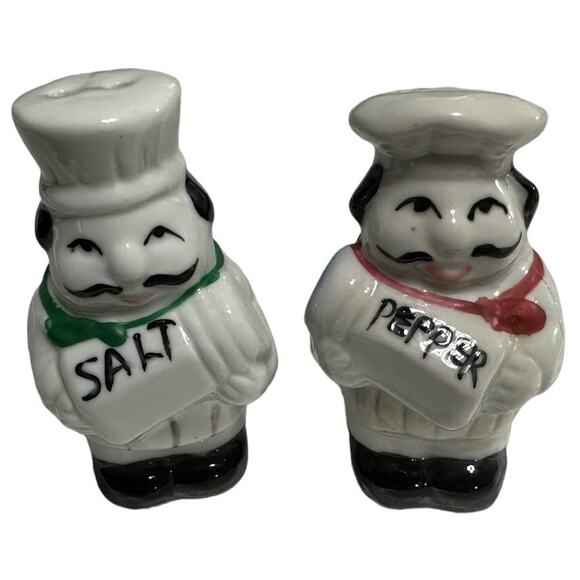 Vintage Collectible Fat Italian Chef Salt and Pepper Shakers - Ceramic - Picture 1 of 7
